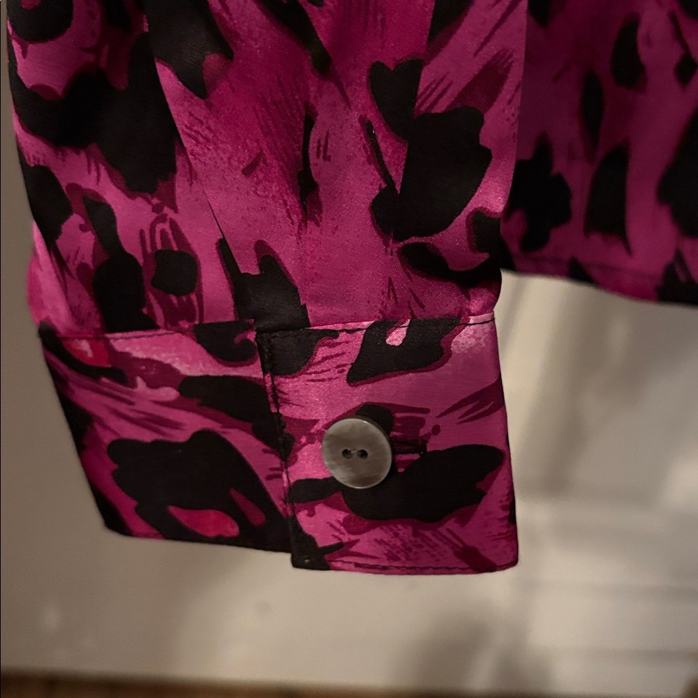 Linea by Louis Dell'Olio Fuchsia and Black Silk Shirt - Picture 4 of 4